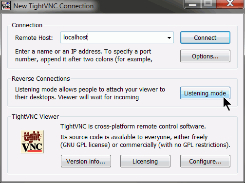 TightVNC Connection Listening Mode